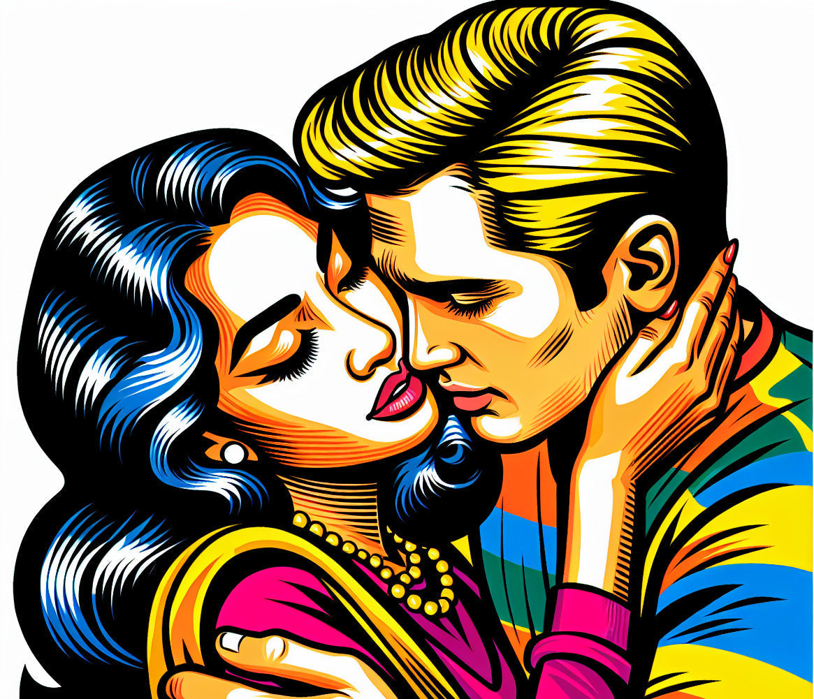 Pop art comic strip wallpaper design file showing vibrant colors and detailed pattern