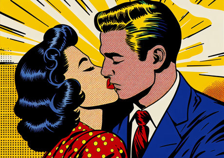 Pop art vintage comic design file showing detailed pattern and vibrant colors