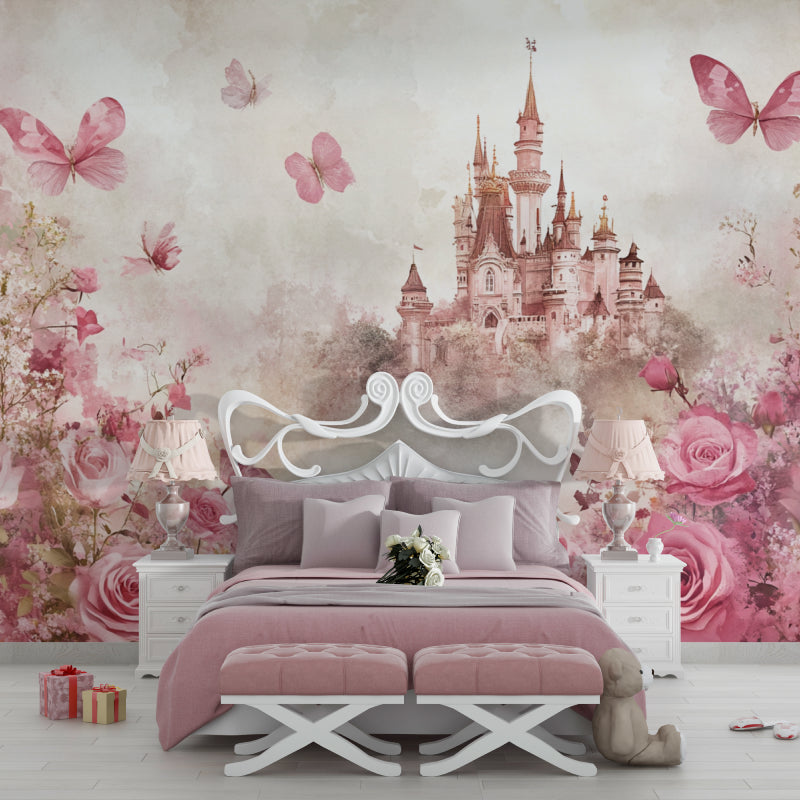 Princess wall mural bringing enchantment to a modern playroom space