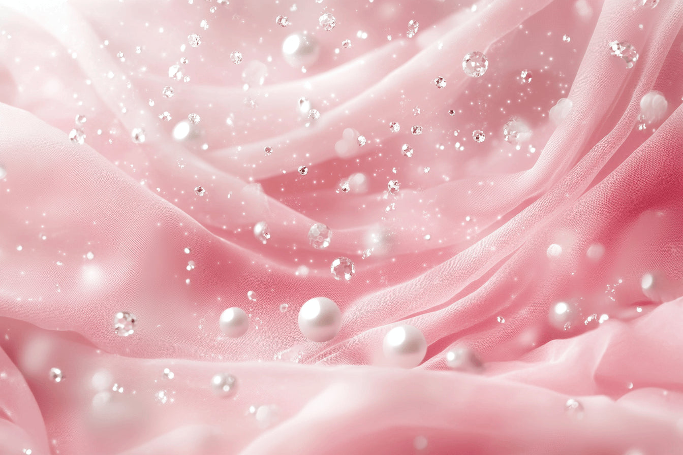Pink princess wallpaper design file showing detailed pearl and silk pattern texture