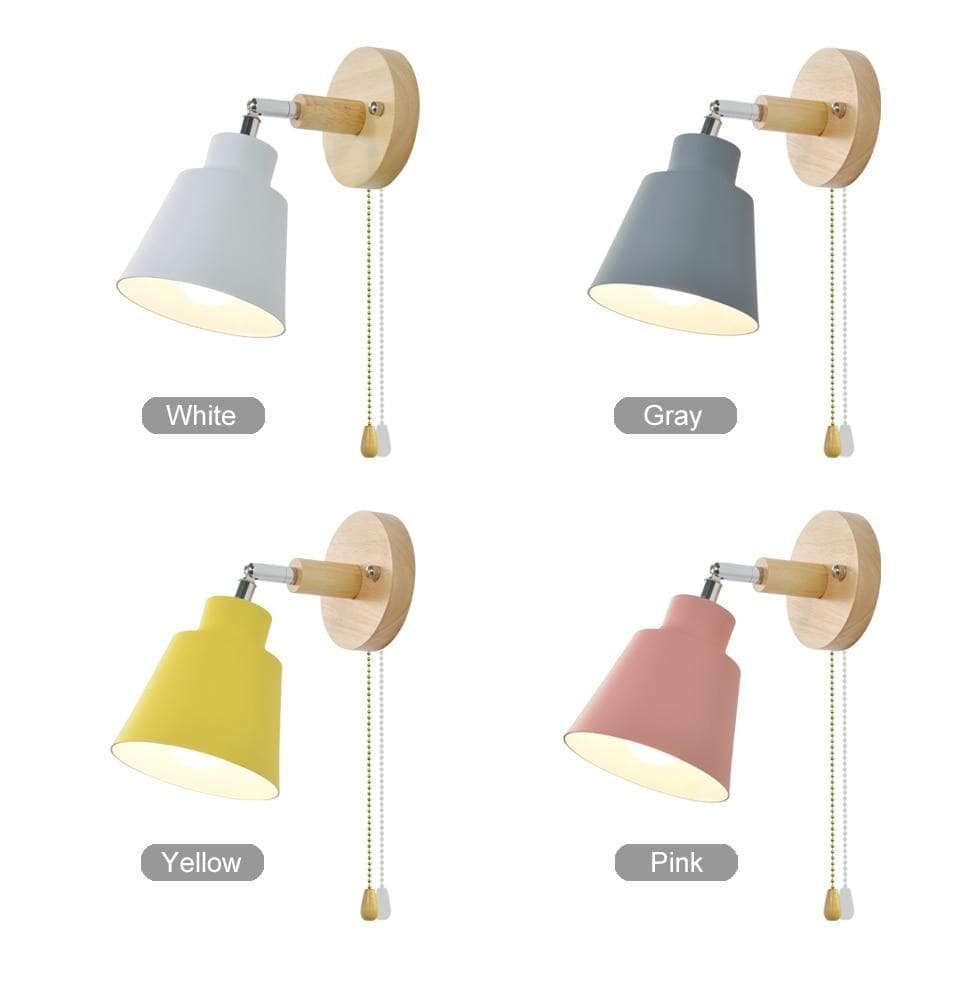 Adjustable Wall Light  Wooden Base With Pull Chain - Product detail 4