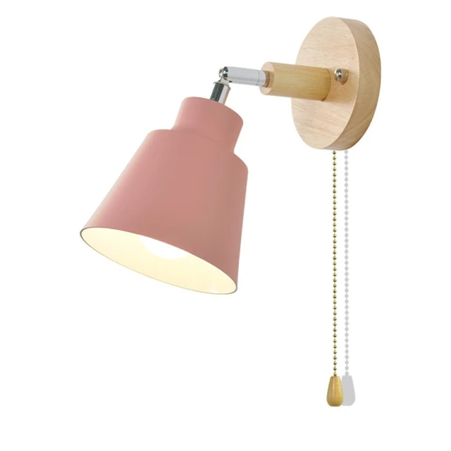 Adjustable Wall Light  Wooden Base With Pull Chain - Product detail 9