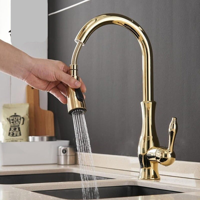 Modern Pull-Out Kitchen Faucet  Brushed Stainless Steel Design - Product detail 4