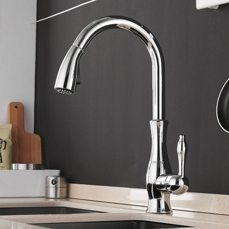 Modern Pull-Out Kitchen Faucet  Brushed Stainless Steel Design - Product detail 9