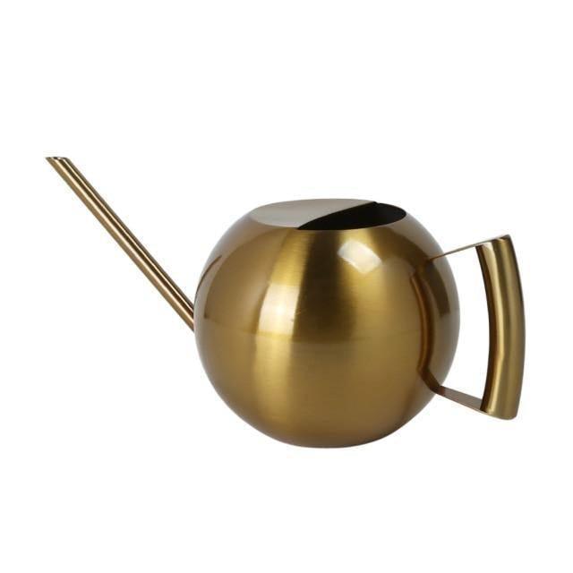 Modern Plant Watering Can Brass Finish Stainless Steel Design - Product showcase