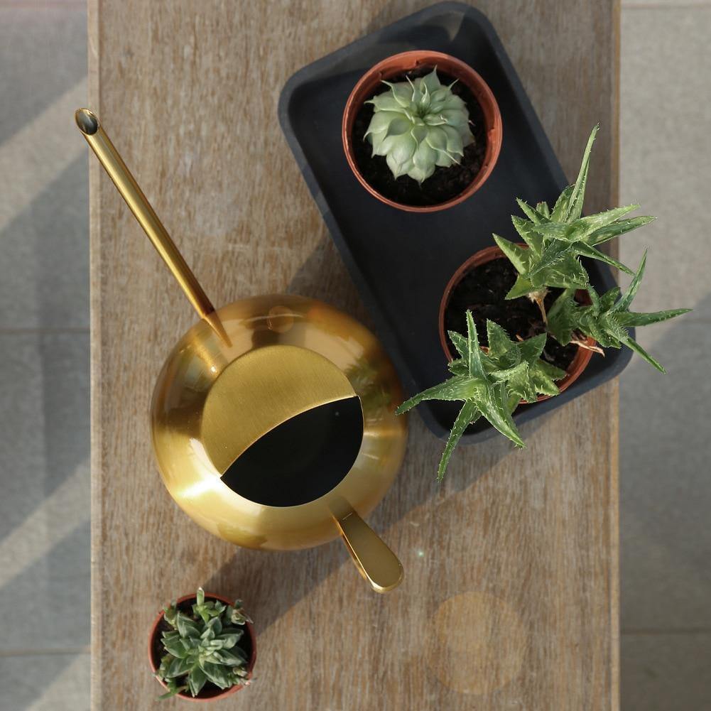 Modern Plant Watering Can Brass Finish Stainless Steel Design - Product detail 4