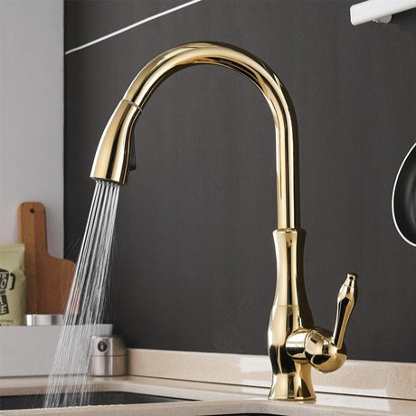 Modern Pull-Out Kitchen Faucet  Brushed Stainless Steel Design - Product detail 8