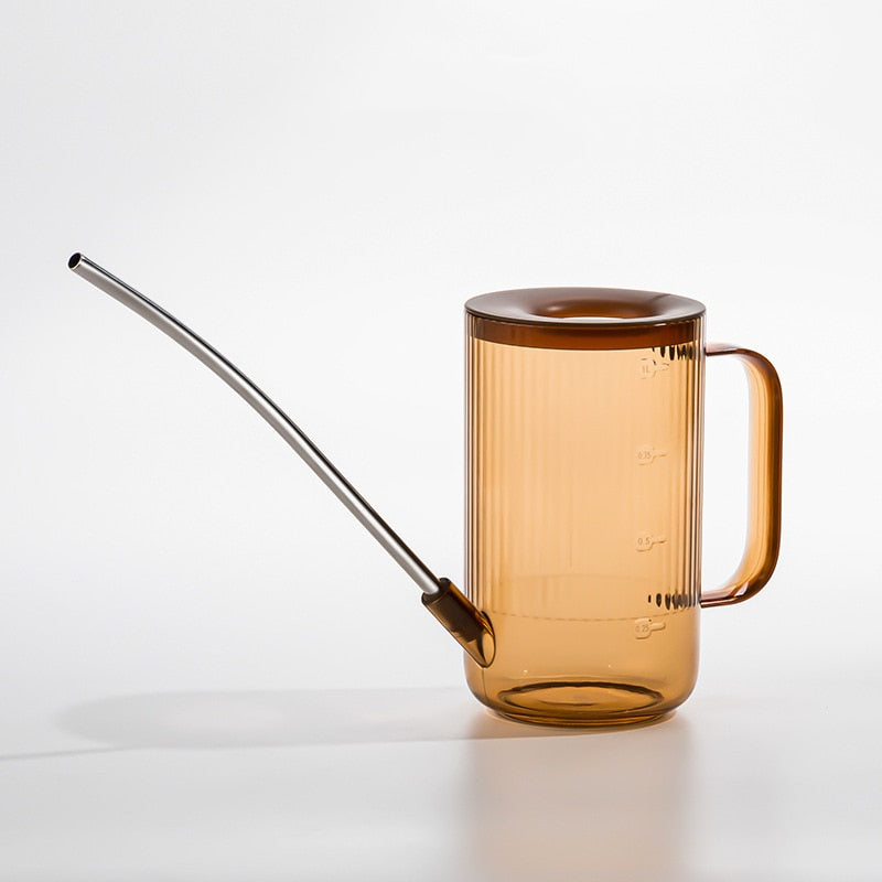 Modern Plant Watering Can Amber Glass With Long Spout - Product showcase