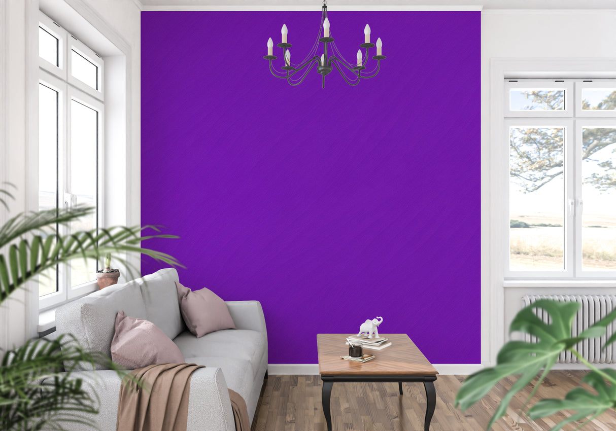 Solid purple wallpaper design highlighting a modern home office space