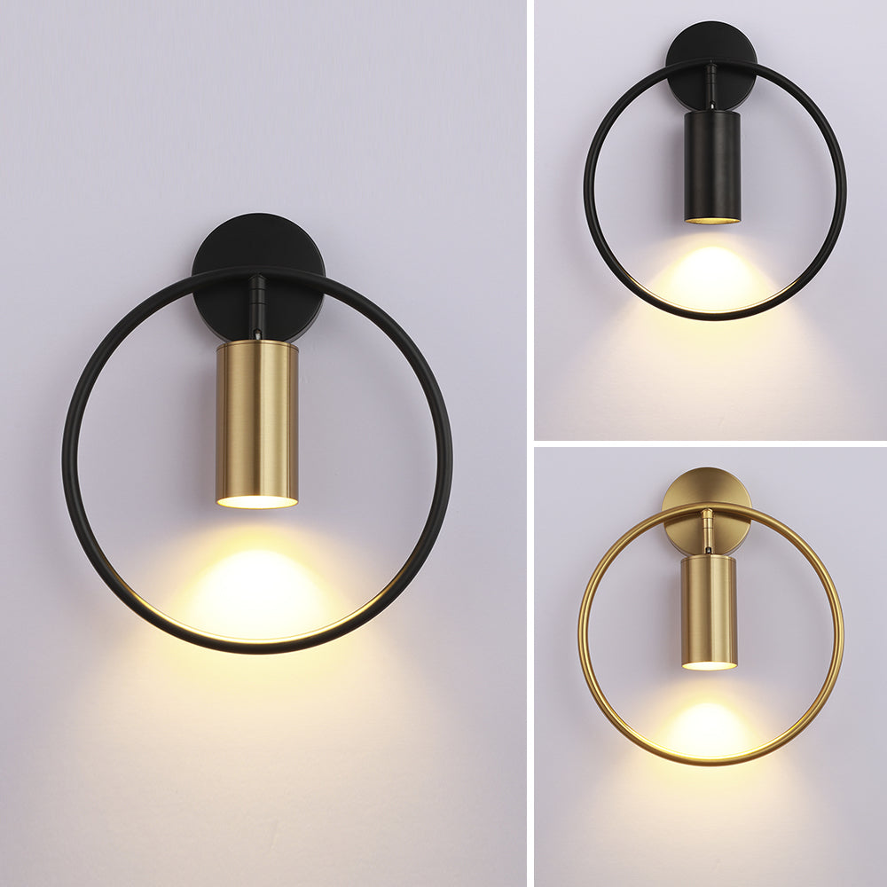 Modern Circle Wall Light Minimalist Black Metal Design - Product detail 7