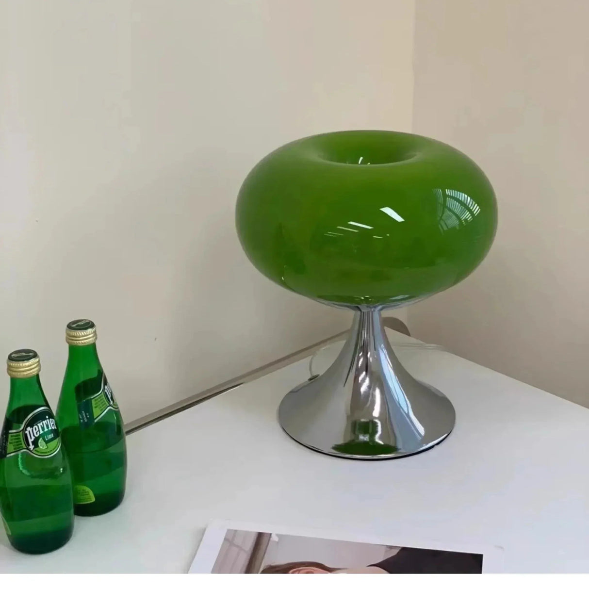 Vintage Table Lamp Glass Stone Mushroom Design - Product detail 5