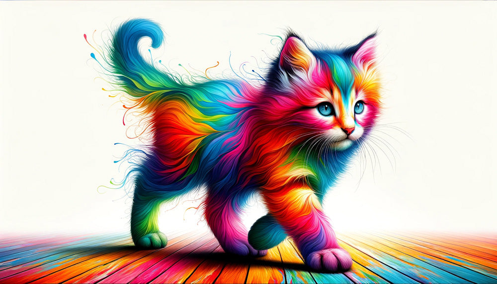 Rainbow Cat Wallpaper design file showing detailed abstract pet pattern with flowing colors