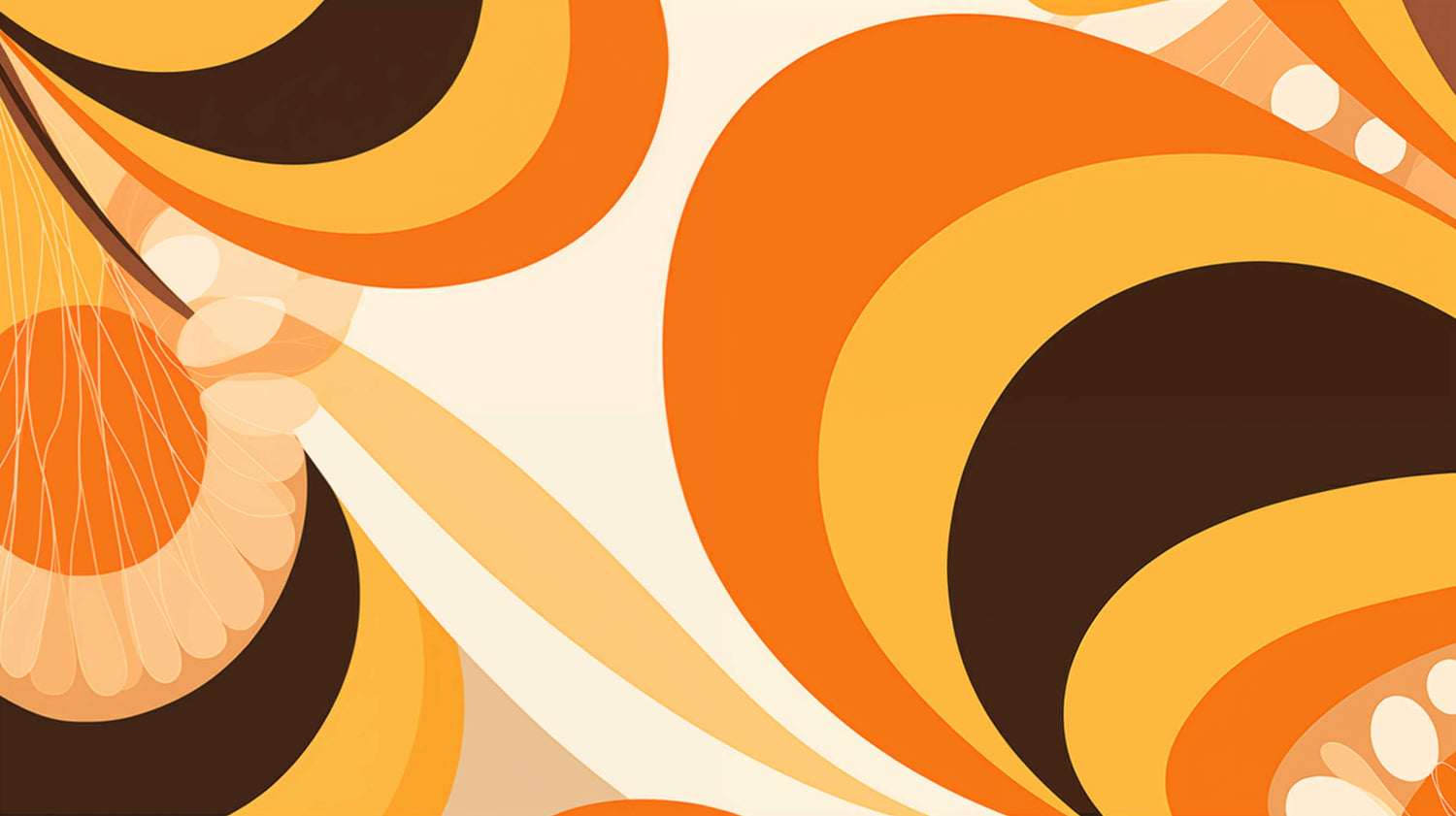Geometric circles design file showing vibrant orange and brown retro pattern