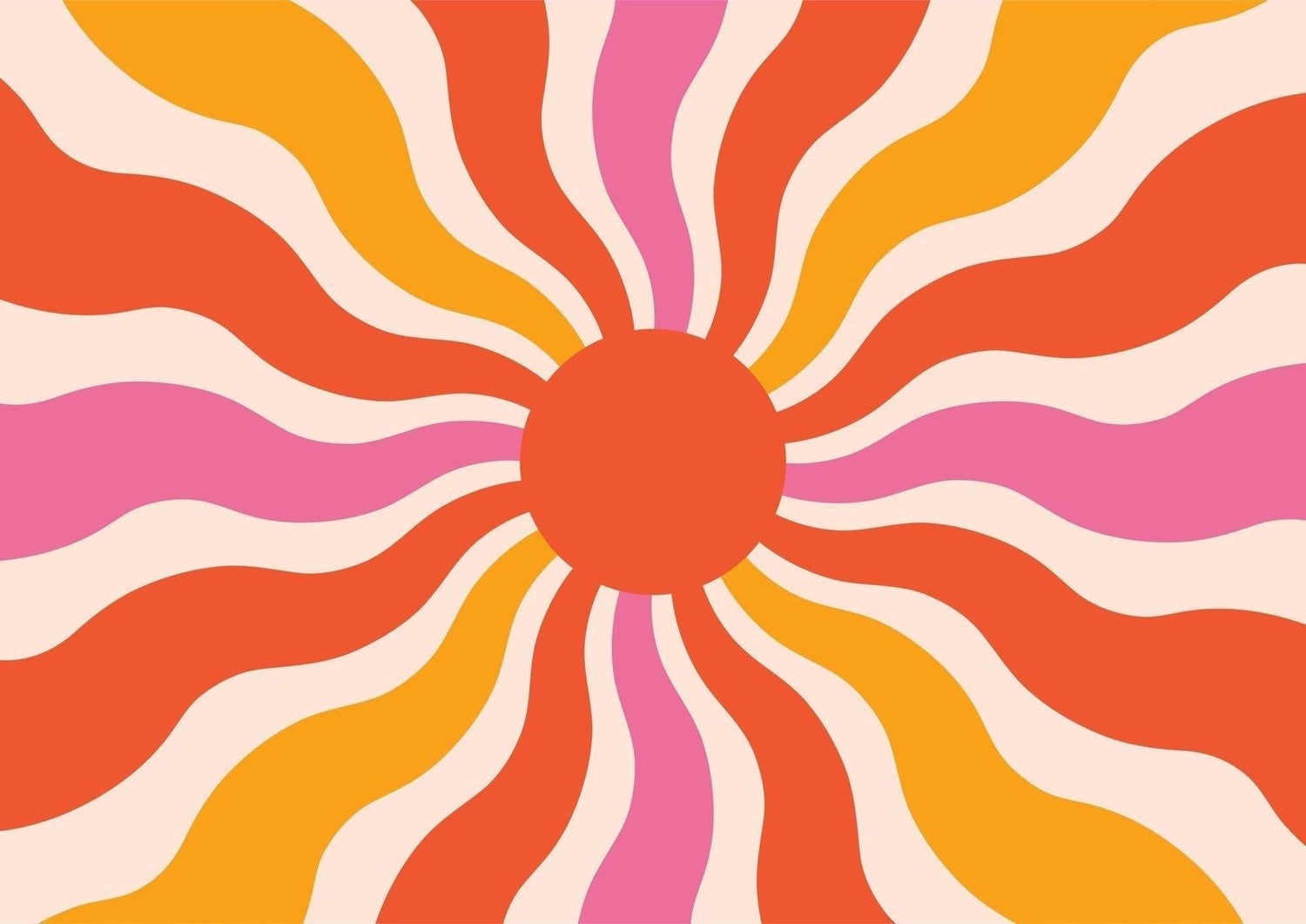Retro sunburst pattern wallpaper design file showing detailed geometric rays and color gradient