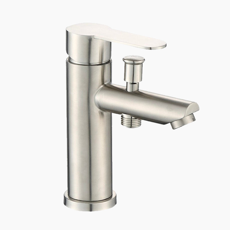 Modern Bath Faucet Brushed Steel Single Hole Mixer - Product showcase