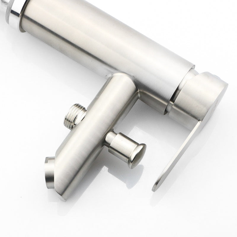 Modern Bath Faucet Brushed Steel Single Hole Mixer - Product example