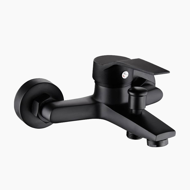 Modern Bath Mixer Tap Matte Black Brass Finish - Product showcase