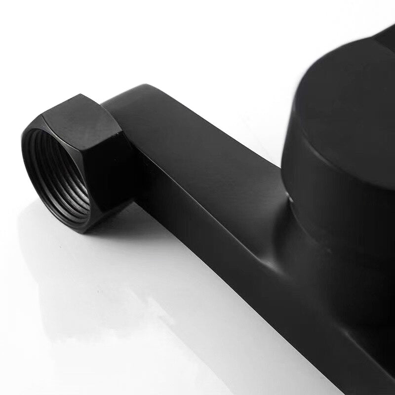 Modern Bath Mixer Tap Matte Black Brass Finish - Product detail 4