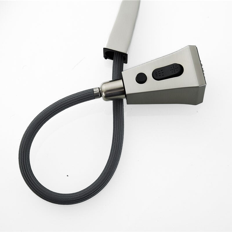 Modern Pull-Down Kitchen Faucet Square Neck Design With Spray Head - Product example