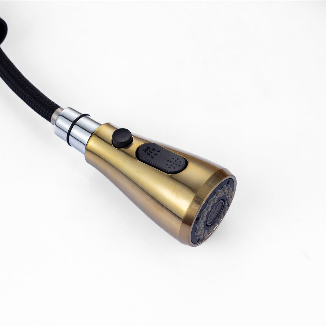 Modern Pull Down Kitchen Faucet Brushed Gold Finish - Product detail 4