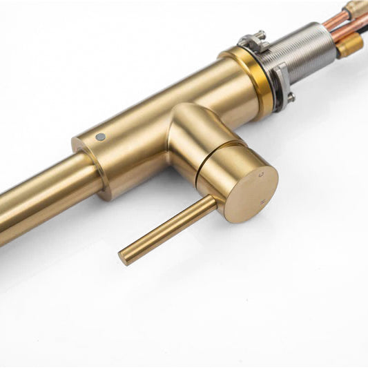 Pull-Down Kitchen Faucet Brushed Gold Swan Neck Design - Product detail 4