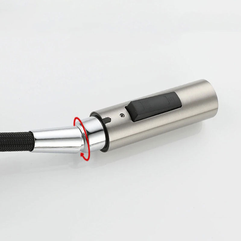 Pull-Down Kitchen Faucet Brushed Nickel Gooseneck Design - Product example