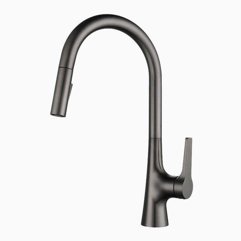 Modern Kitchen Faucet Pull-Down Spray Head Matte Black - Product showcase