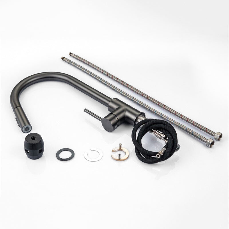 Modern Kitchen Faucet Pull-Down Sprayer Matte Black - Product example