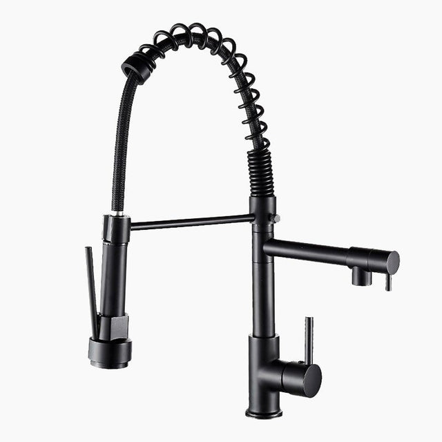 Modern Kitchen Faucet  Matte Black Pull-Down Sprayer - Product showcase