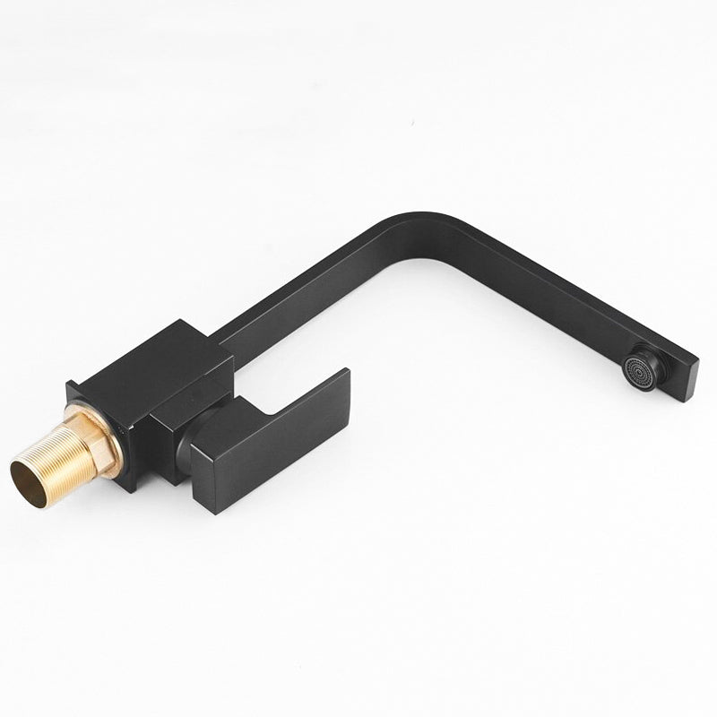 Modern Kitchen Faucet  Geometric Matte Black Design - Product detail 4