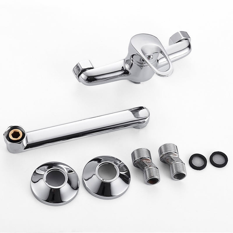 Wall Mounted Kitchen Faucet  Chrome Swivel Spout Design - Product example