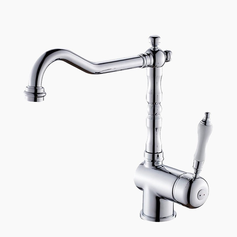 Vintage Kitchen Faucet  Chrome Single Handle Mixer - Product showcase