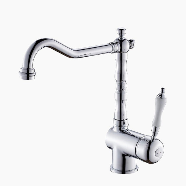 Vintage Kitchen Faucet  Chrome Single Handle Mixer - Product showcase