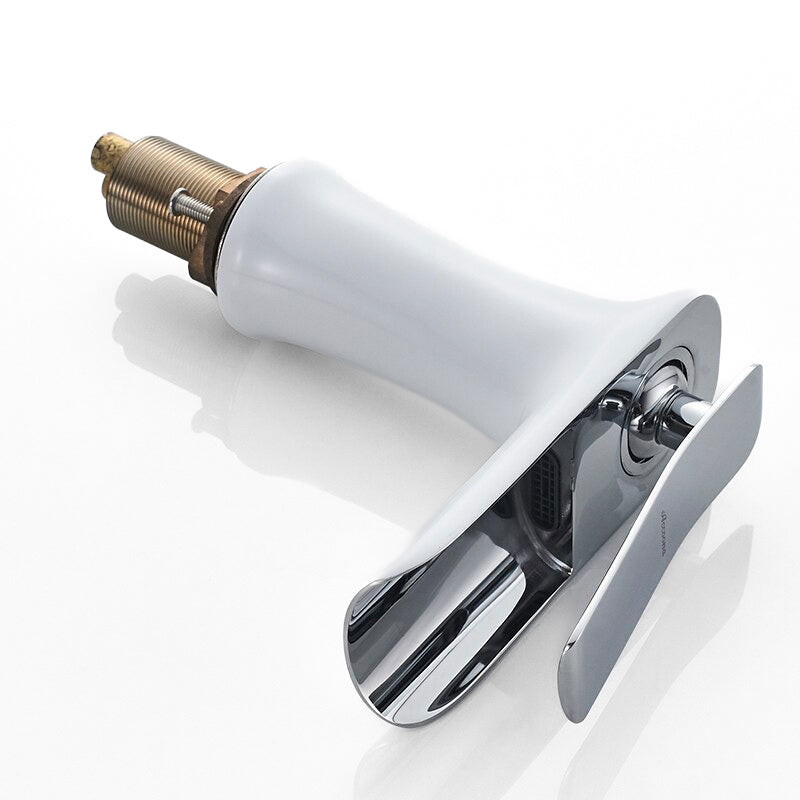 Waterfall Basin Faucet  White  Chrome Modern Design - Product detail 4