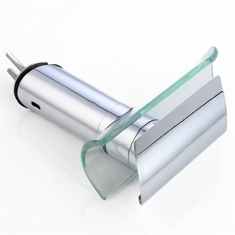 Glass Waterfall Basin Tap  Chrome Single Handle Mixer - Detailed view