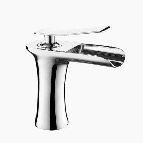 Waterfall Basin Faucet  Chrome Single Handle Design - Product showcase