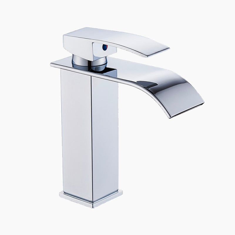 Waterfall Basin Faucet  Modern Chrome Single Handle Design - Product showcase