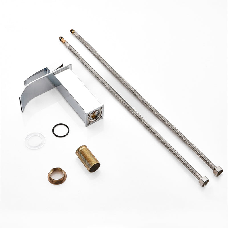 Waterfall Basin Faucet  Modern Chrome Single Handle Design - Detailed view