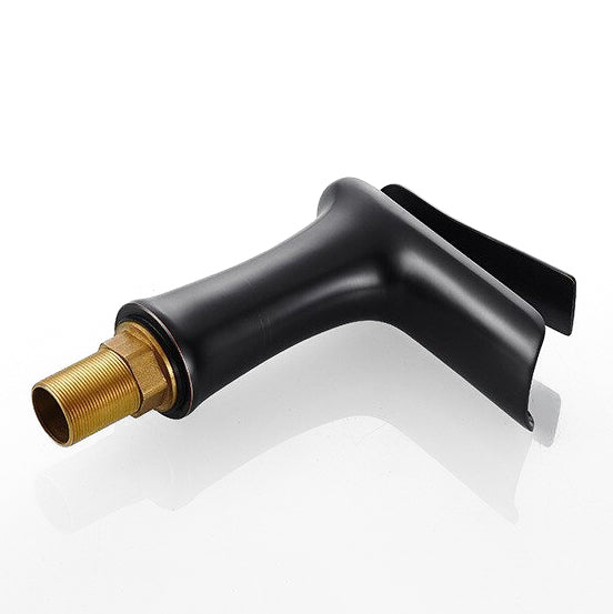 Modern Waterfall Basin Faucet  Matte Black Single Handle Design - Product example