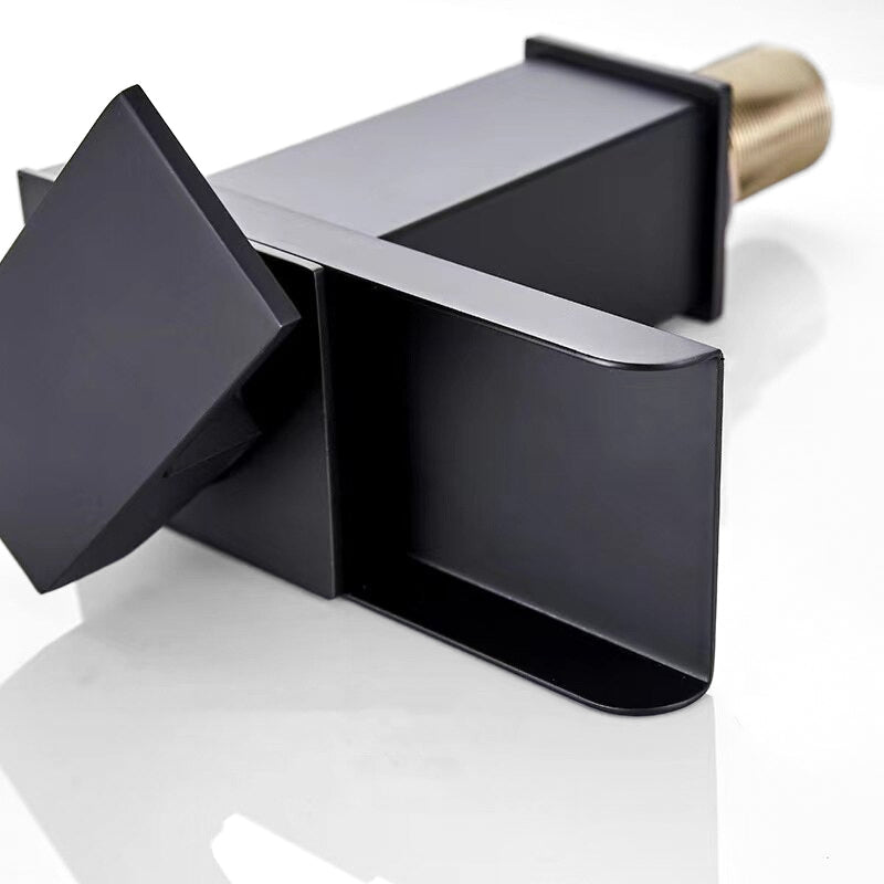 Modern Waterfall Basin Tap  Matte Black Single Handle Design - Product example