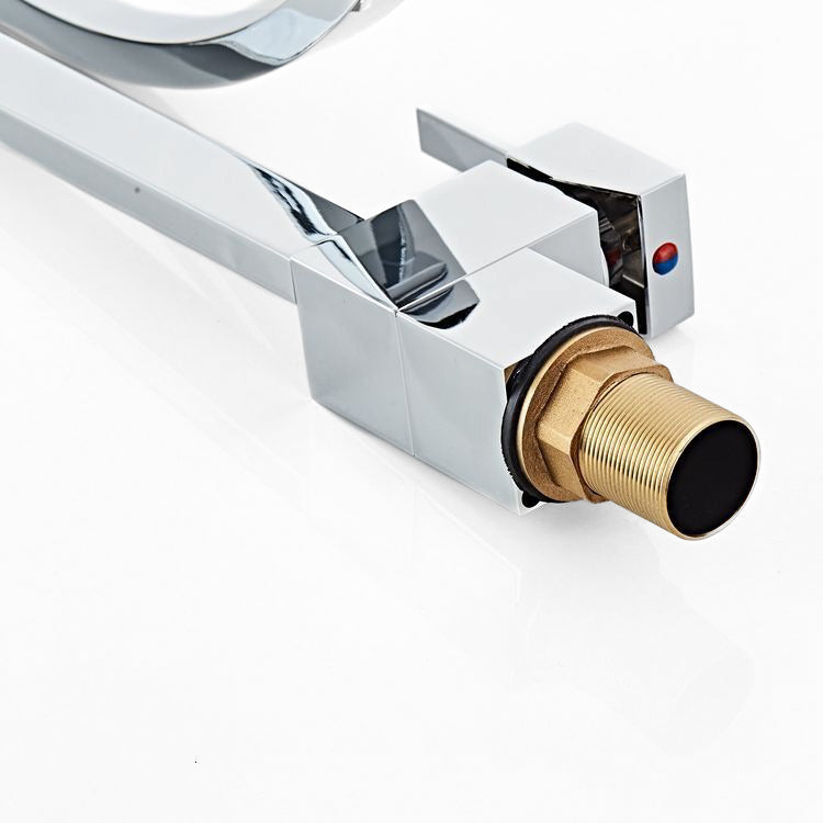 Modern Basin Mixer Tap  Angular Chrome Design - Detailed view