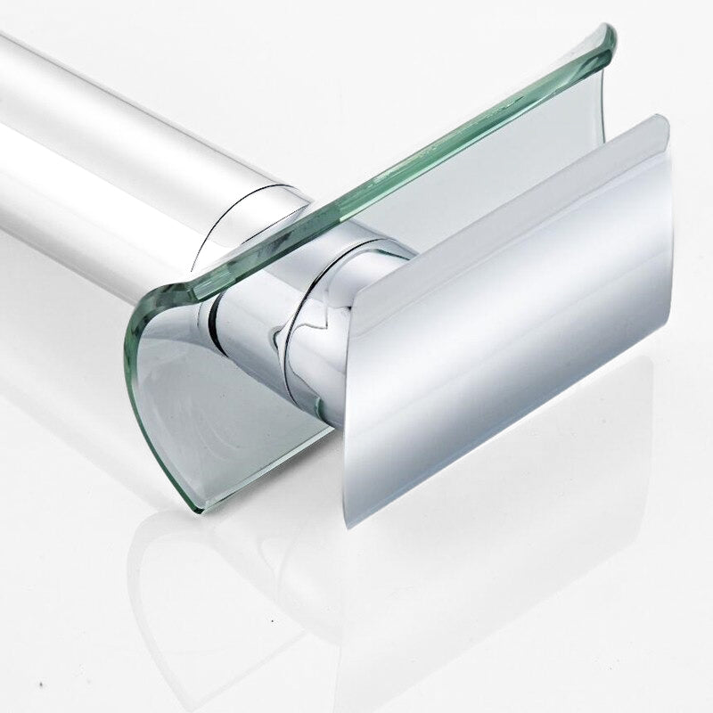 Glass Waterfall Bathroom Faucet Chrome Vessel Mixer Tap - Product example