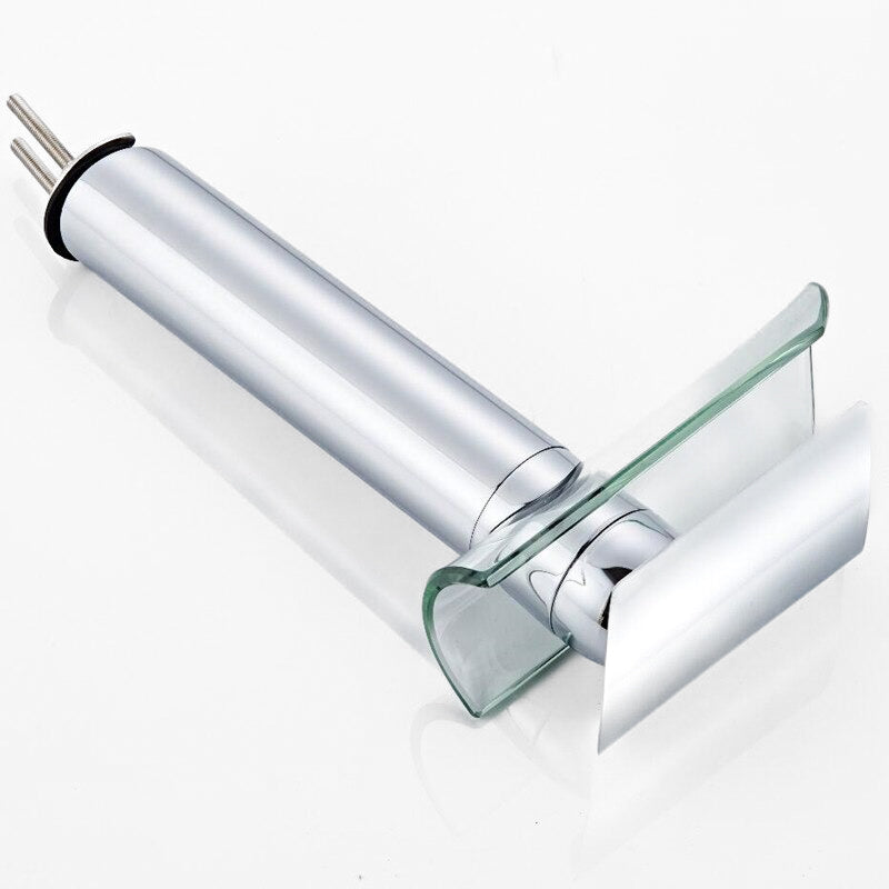 Glass Waterfall Bathroom Faucet Chrome Vessel Mixer Tap - Product detail 4