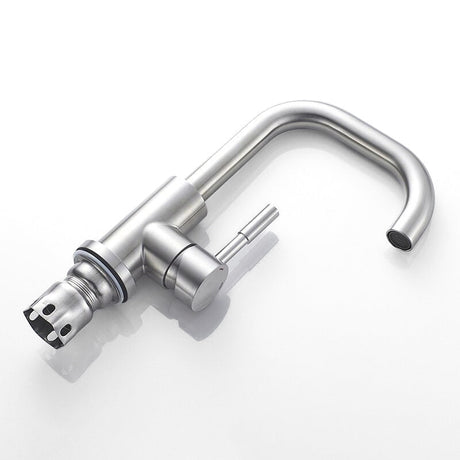 Modern Bathroom Faucet  Brushed Steel Single Handle Design - Product detail 4
