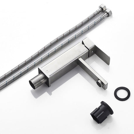 Modern Bathroom Faucet  Brushed Stainless Steel Square Design - Product detail 5