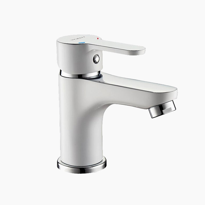 Modern Bathroom Faucet  White Zinc Alloy Single Handle - Product showcase