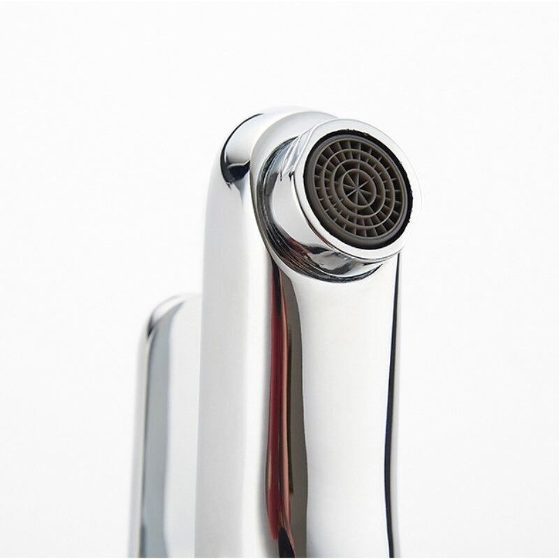 Modern Basin Mixer Tap  Chrome Single Lever Design - Detailed view