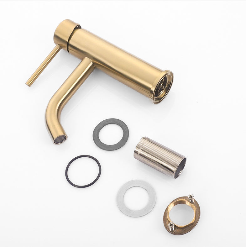 Modern Bathroom Faucet  Brushed Gold Brass Single Handle - Detailed view