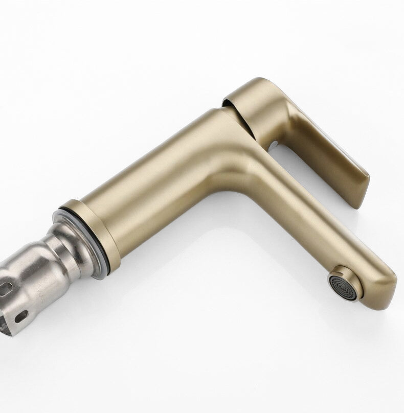Modern Bathroom Faucet  Brushed Gold Single Handle Design - Product example
