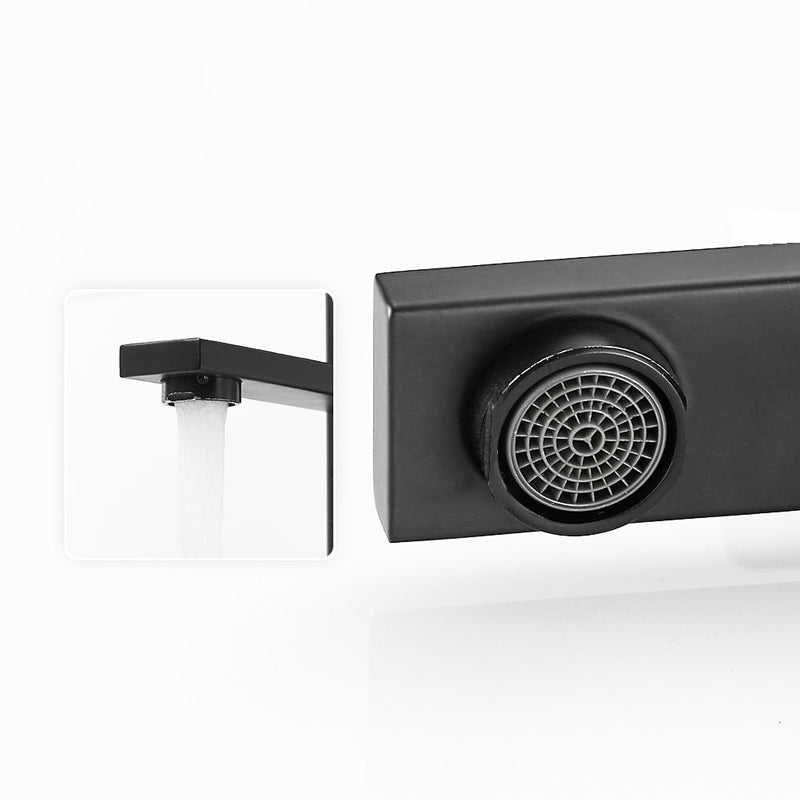 Modern Bathroom Faucet  Matte Black Square Design - Product example